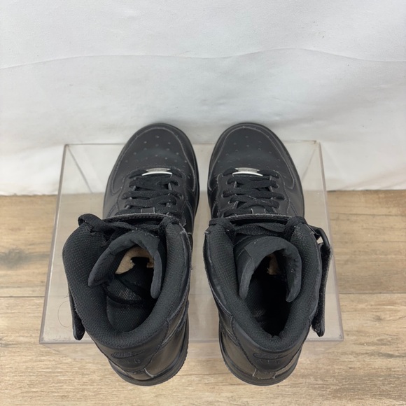 Nike Air Force 1 Mid Triple Black Sneakers, Youth 6.5 Woman’s 8 CW2289-001 - Picture 5 of 8